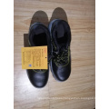 Low ankle black leather reflective steel toe cap anti static safety shoes price